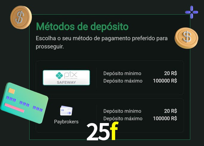 O cassino 25f oferece uma grande variedade de métodos de pagamento